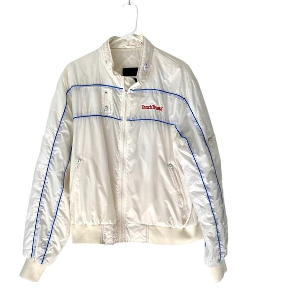 Dutch Treats Cigar Upstream Racing Division Vintage Nylon White Jacket XL - Picture 2 of 10